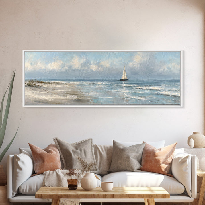 Honeymoon Coastal Sunset Framed Canvas Print, Wedding Art, Wedding Table Decor, Living Room Decor, Fine Art, Romance, WED-3x1-81