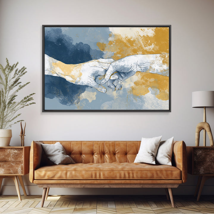 Hands Nearly Touching Framed Canvas Print, Wedding Art, Art Print, Living Room Decor, Abstract Art, Romance, Downloadable Art, WED-3x2-20