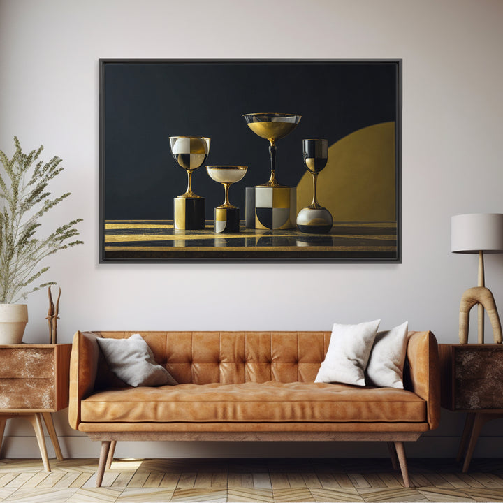 Champagne Coupe Tower Framed Canvas Print, Wedding Art, Custom Painting, Living Room Decor, Abstract Art, Romance, WED-3x2-25