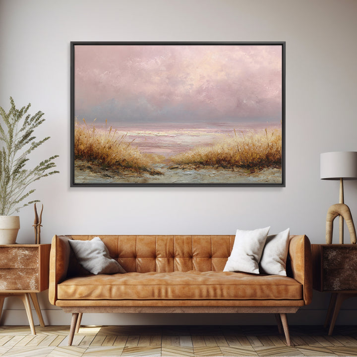 Blush Cloudscape with Dreamy Atmosphere Canvas Print, Wedding Art, Wedding Poster, Living Room Decor, Watercolor Art, Romance, WED-3x2-67