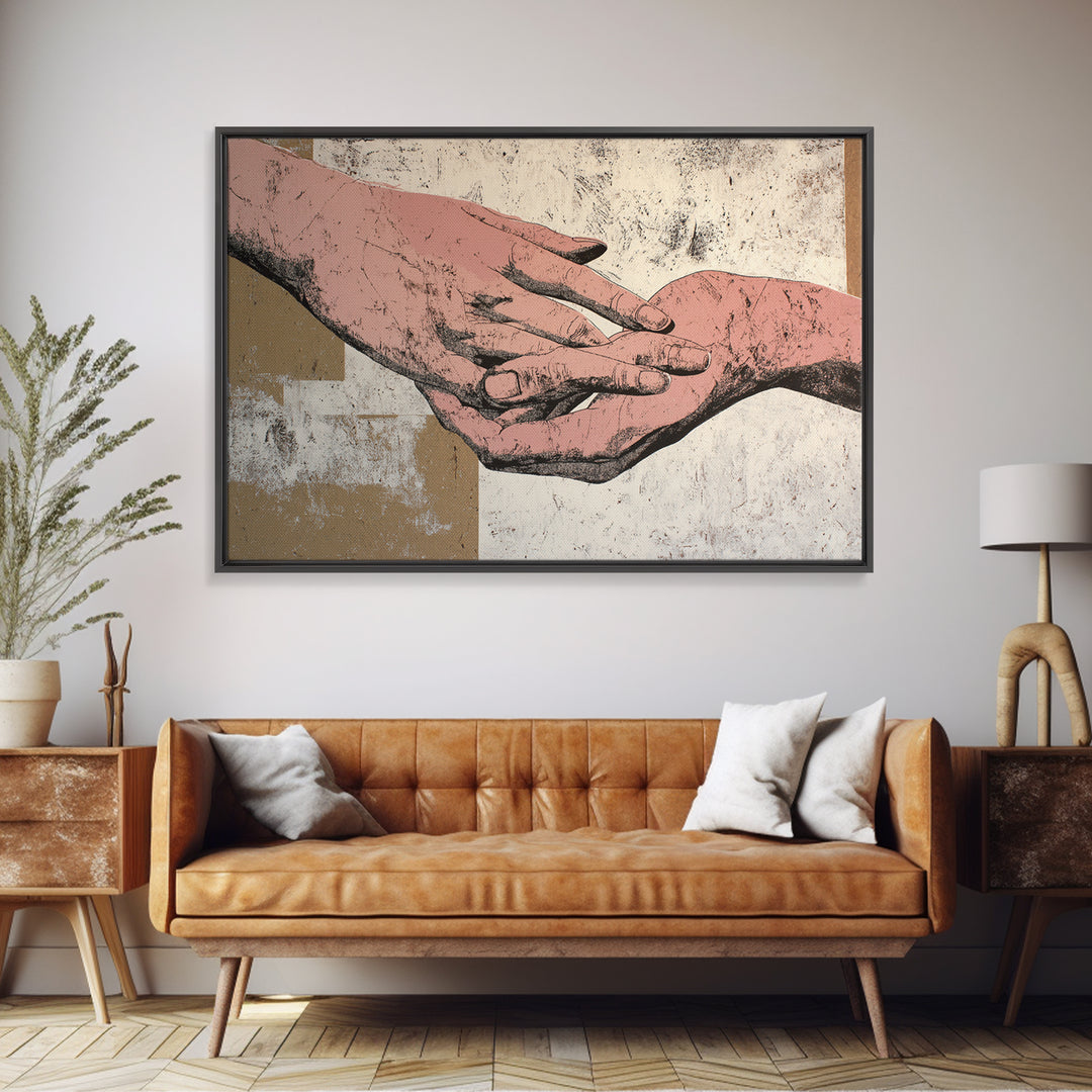Hands Nearly Touching Canvas Print, Wedding Art, Beach Wedding, Living Room Decor, Romance, Modern Decor, Fine Art Print, WED-3x2-68