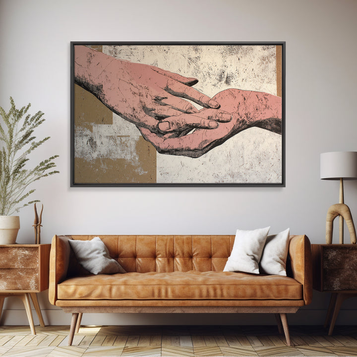 Hands Nearly Touching Canvas Print, Wedding Art, Beach Wedding, Living Room Decor, Romance, Modern Decor, Fine Art Print, WED-3x2-68