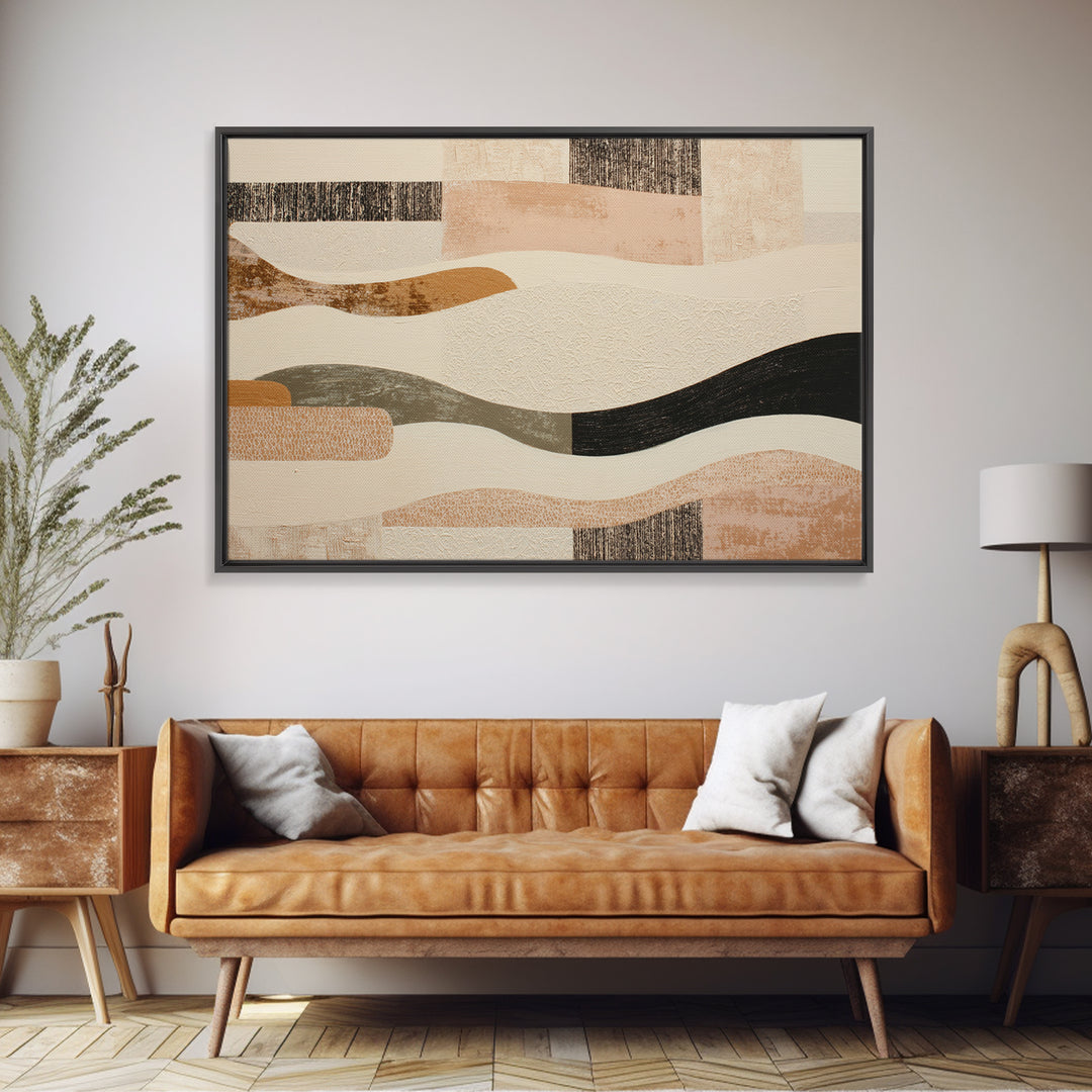 Lace Pattern Ivory Abstraction Framed Canvas Print, Wedding Art, Wedding Sign, Living Room Decor, Abstract Art, Romance, WED-3x2-71