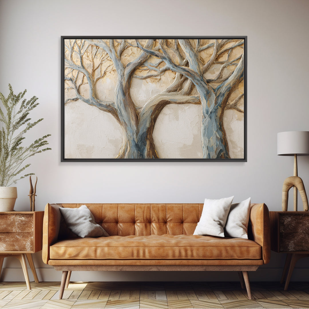 Two Intertwined Trees as Symbolic Artwork Canvas Print, Wedding Art, Custom Wedding, Living Room Decor, Fine Art, Romance, WED-3x2-75