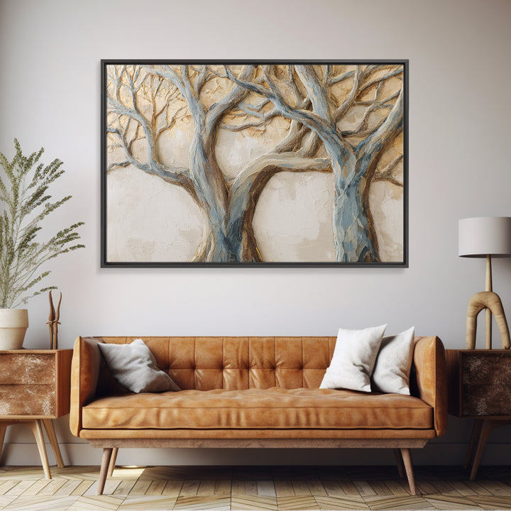 Two Intertwined Trees as Symbolic Artwork Canvas Print, Wedding Art, Custom Wedding, Living Room Decor, Fine Art, Romance, WED-3x2-75