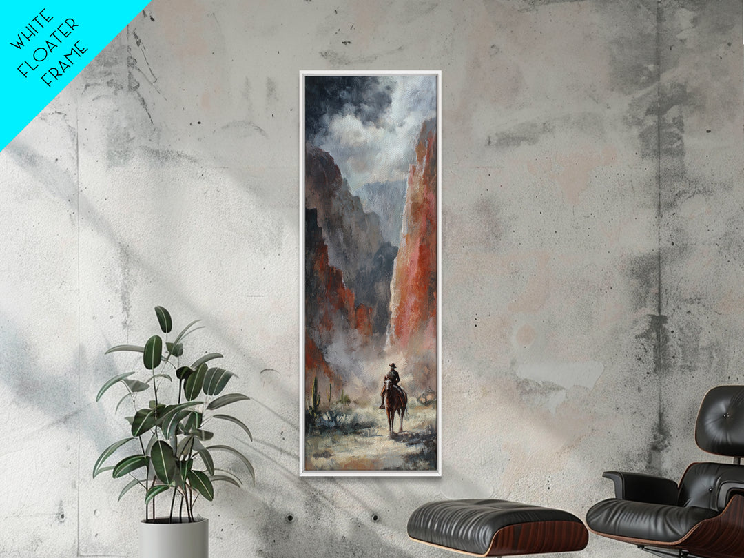 Cactus and Red Rock Canyon Landscape Canvas Print, Western Art, Art, Southwestern Decor, Fine Art, Frontier, Western Wall Art, WES-1x3-17