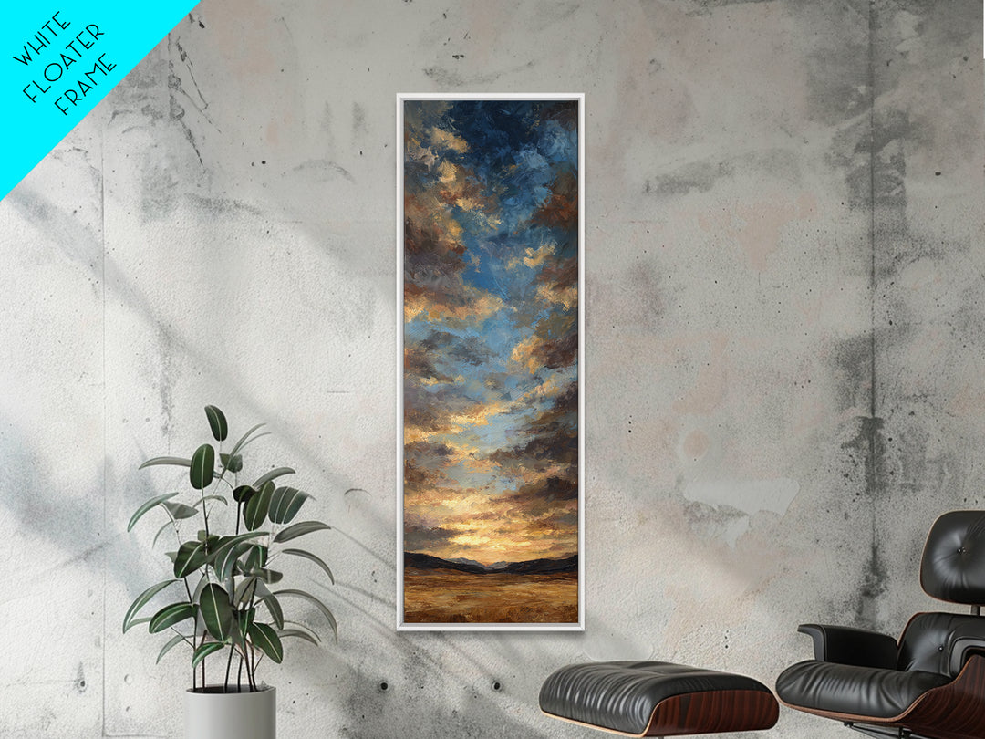 Cowboy Campfire under Starry Sky Framed Canvas Print, Western Art, Fine Art Print, Southwestern Decor, Fine Art, Frontier, WES-1x3-50
