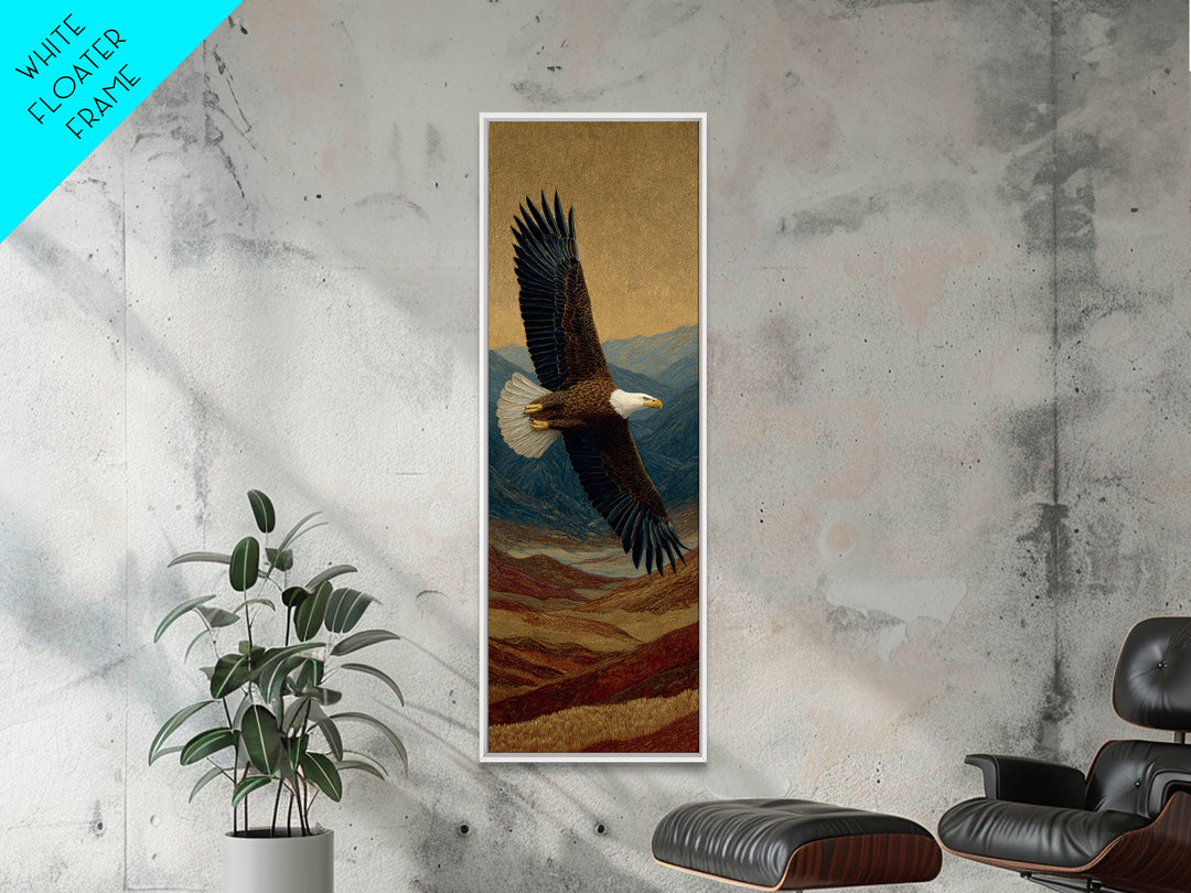 Eagle Flying Above Mountain Ridge Canvas Print, Western Art, Boho Decor, Southwestern Decor, Fine Art, Frontier, Art Print, WES-1x3-97