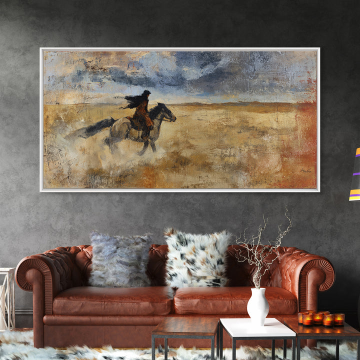 Train Crossing Western Plains Framed Canvas Print, Western Art, Farmhouse Decor, Southwestern Decor, Fine Art, Frontier, WES-2x1-91