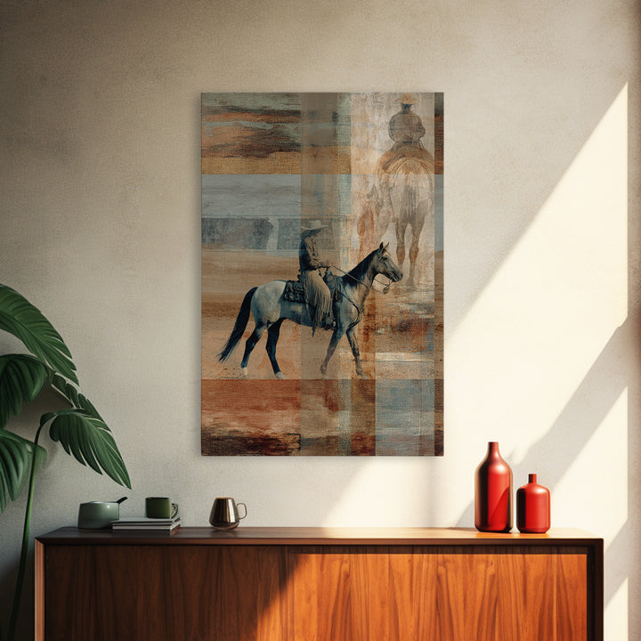 Southwestern Blanket Pattern Framed Canvas Print, Western Art, Original Art, Southwestern Decor, Fine Art, Frontier, Landscape, WES-2x3-25