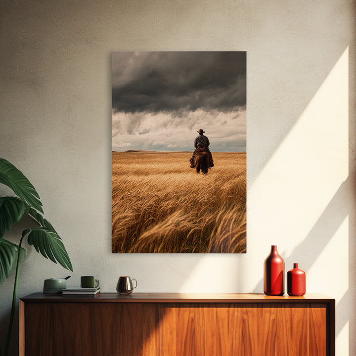 Golden Wheat Field Canvas Print, Western Art, Statement Artwork, Southwestern Decor, Fine Art, Frontier, Painting, Art Print, WES-2x3-32