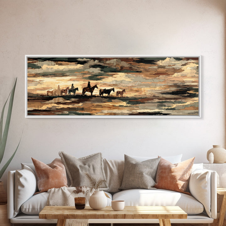Southwestern Blanket Pattern Canvas Print, Western Art, Western Home Decor, Southwestern Decor, Frontier, Statement Artwork, WES-3x1-33