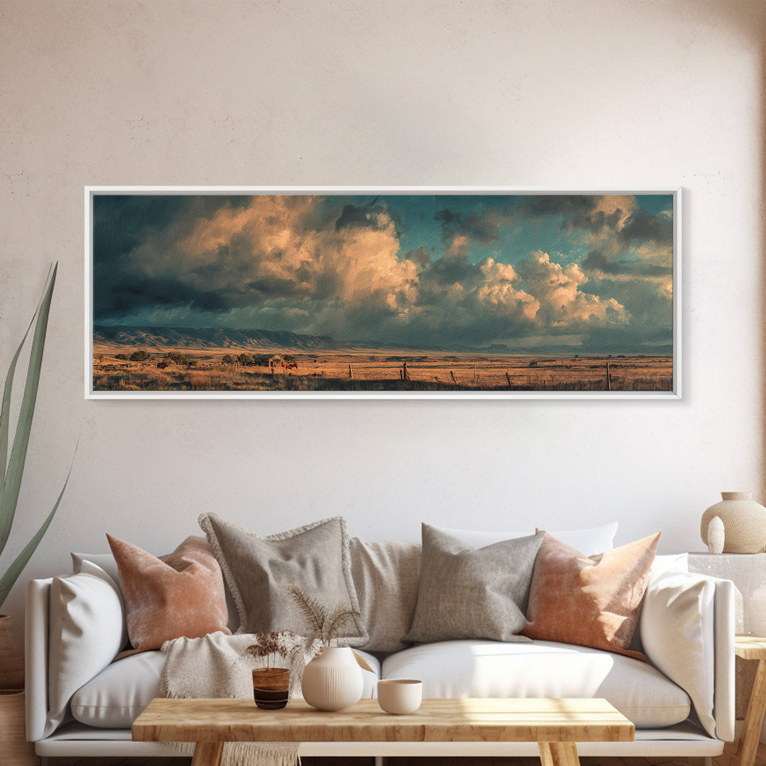 Cowgirl Portrait with Turquoise Jewelry Canvas Print, Western Art, Southwestern Decor, Fine Art, Frontier, Boho Decor, WES-3x1-94