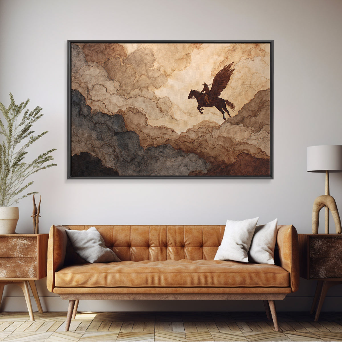 Eagle Flying Above Mountain Ridge Canvas Print, Western Art, Horse Wall Art, Southwestern Decor, Frontier, Luxury Decor, WES-3x2-17