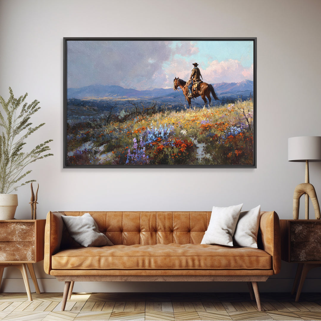 Sun Bleached Ranch Gate Framed Canvas Print, Western Art, Statement Artwork, Southwestern Decor, Fine Art, Frontier, Painting, WES-3x2-19