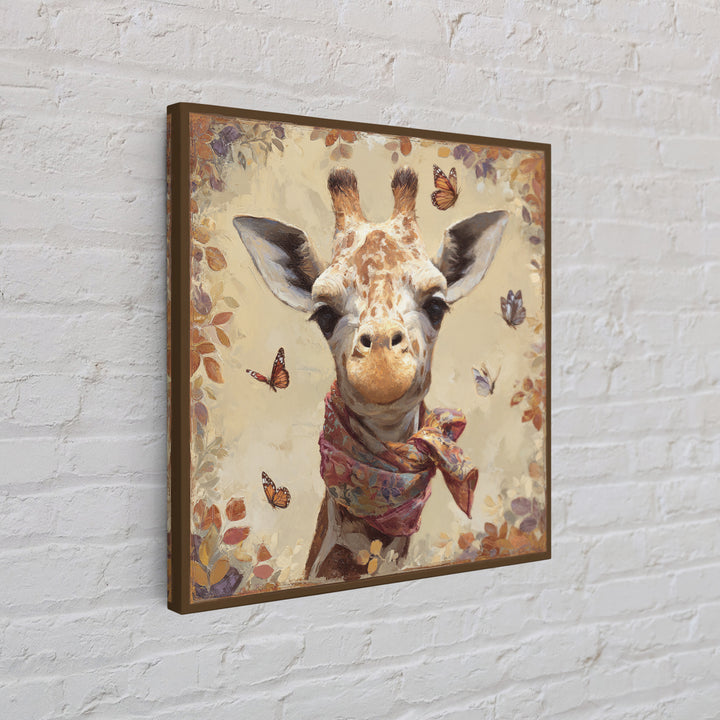 Giraffe with Scarf and Butterflies Canvas Print, Whimsical Art, Nursery Wall Decor, Living Room Decor, Fine Art, Wonder, WHI-1x1-10
