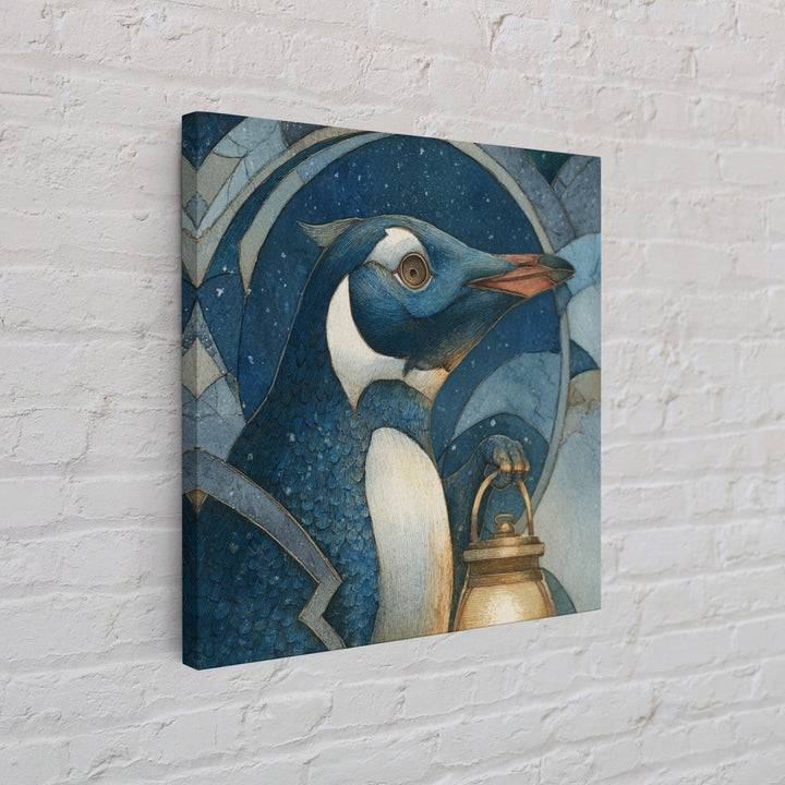 Penguin Holding a Lantern Canvas Print, Whimsical Art, Gallery Decor, Living Room Decor, Fine Art, Wonder, Wall Art, Home Decor, WHI-1x1-17
