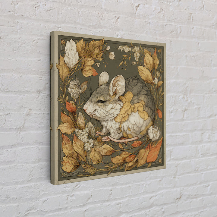 Mouse Ballerina in a Rose Garden Canvas Print, Whimsical Art, Abstract Wall Art, Living Room Decor, Watercolor Art, Wonder, WHI-1x1-35