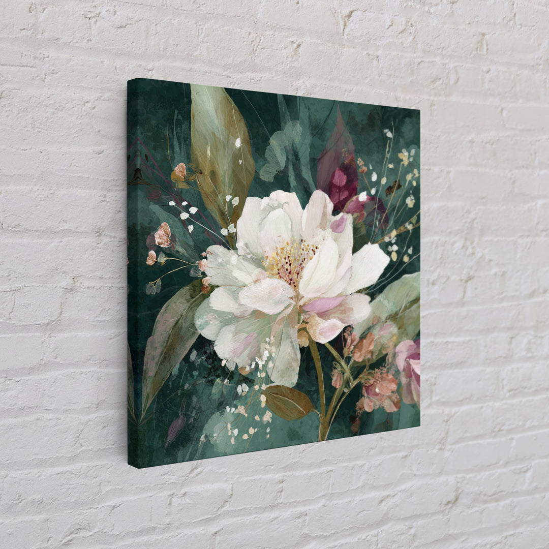 Magical Umbrella Raining Flowers Framed Canvas Print, Whimsical Art, Nursery Wall Art, Living Room Decor, Fine Art, Wonder, WHI-1x1-44