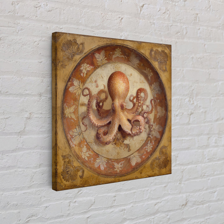 Octopus Conductor with Tiny Instruments Framed Canvas Print, Whimsical Art, Bird Art, Living Room Decor, Abstract Art, Wonder, WHI-1x1-66