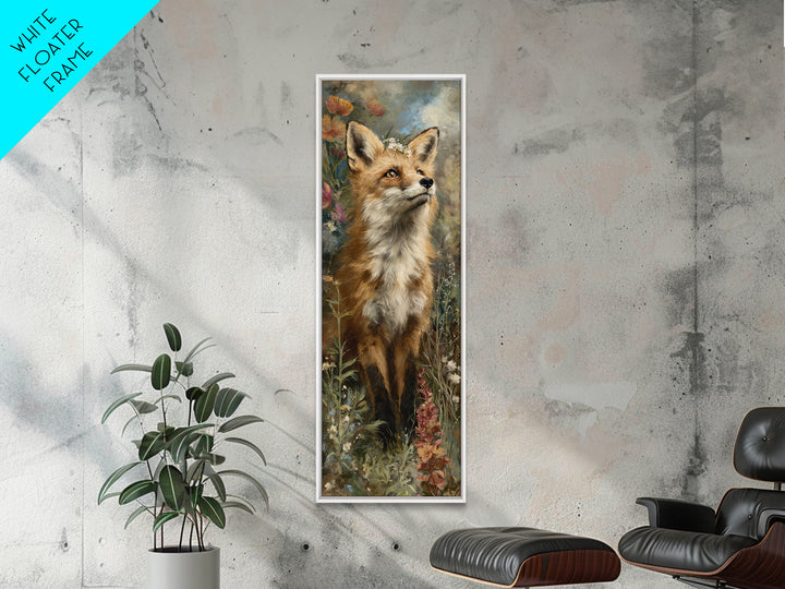 Fox Wearing a Tiny Crown Canvas Print, Whimsical Art, Minimalist Decor, Living Room Decor, Oil Painting, Wonder, WHI-1x3-13