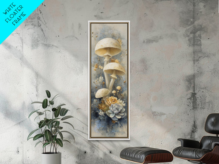 Teacup Garden with Tiny Mushrooms Canvas Print, Whimsical Art, Home Decor, Living Room Decor, Fine Art, Wonder, Digital Print, WHI-1x3-16