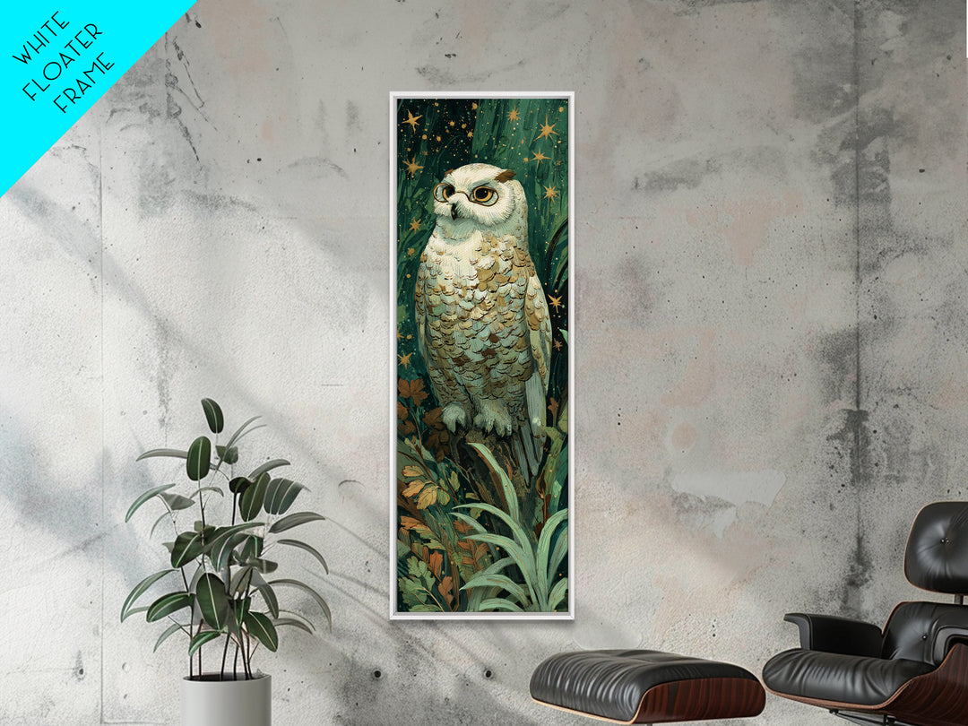 Owl Wearing Spectacles Among Stars Canvas Print, Whimsical Art, Neutral Decor, Living Room Decor, Fine Art, Wonder, Home Decor, WHI-1x3-42