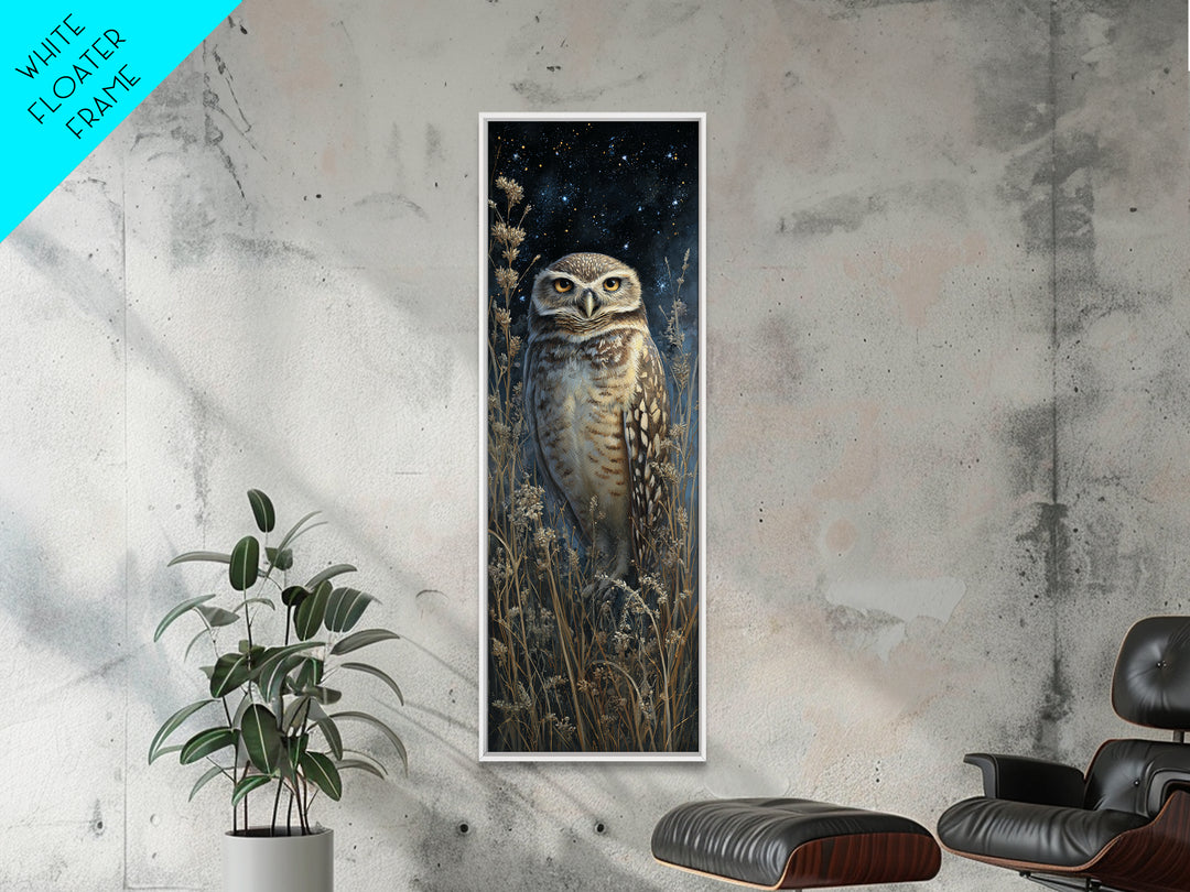Owl Wearing Spectacles Among Stars Canvas Print, Whimsical Art, Wall Art, Living Room Decor, Oil Painting, Wonder, WHI-1x3-90