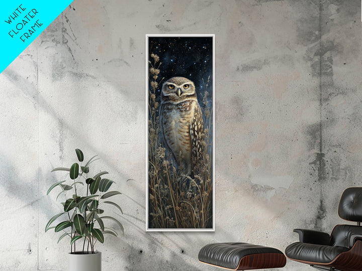 Owl Wearing Spectacles Among Stars Canvas Print, Whimsical Art, Wall Art, Living Room Decor, Oil Painting, Wonder, WHI-1x3-90