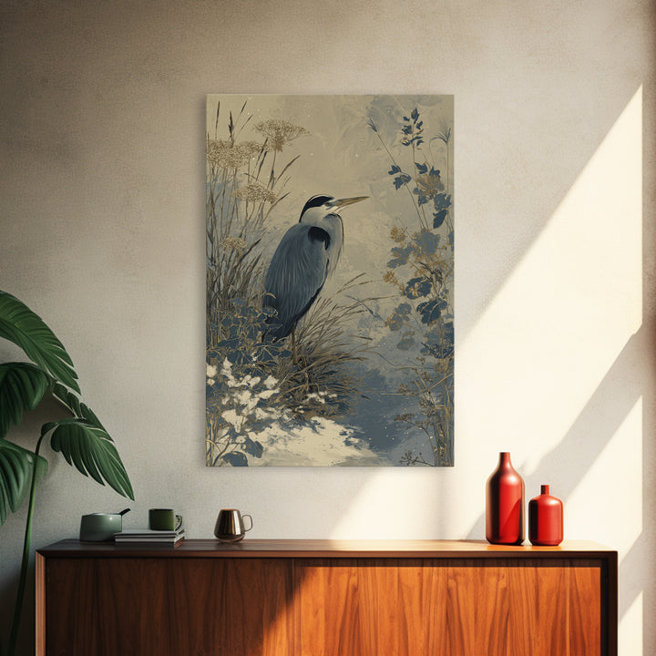 Bird Delivering a Tiny Love Letter Framed Canvas Print, Whimsical Art, Oil Painting, Living Room Decor, Fine Art, Wonder, WHI-2x3-55