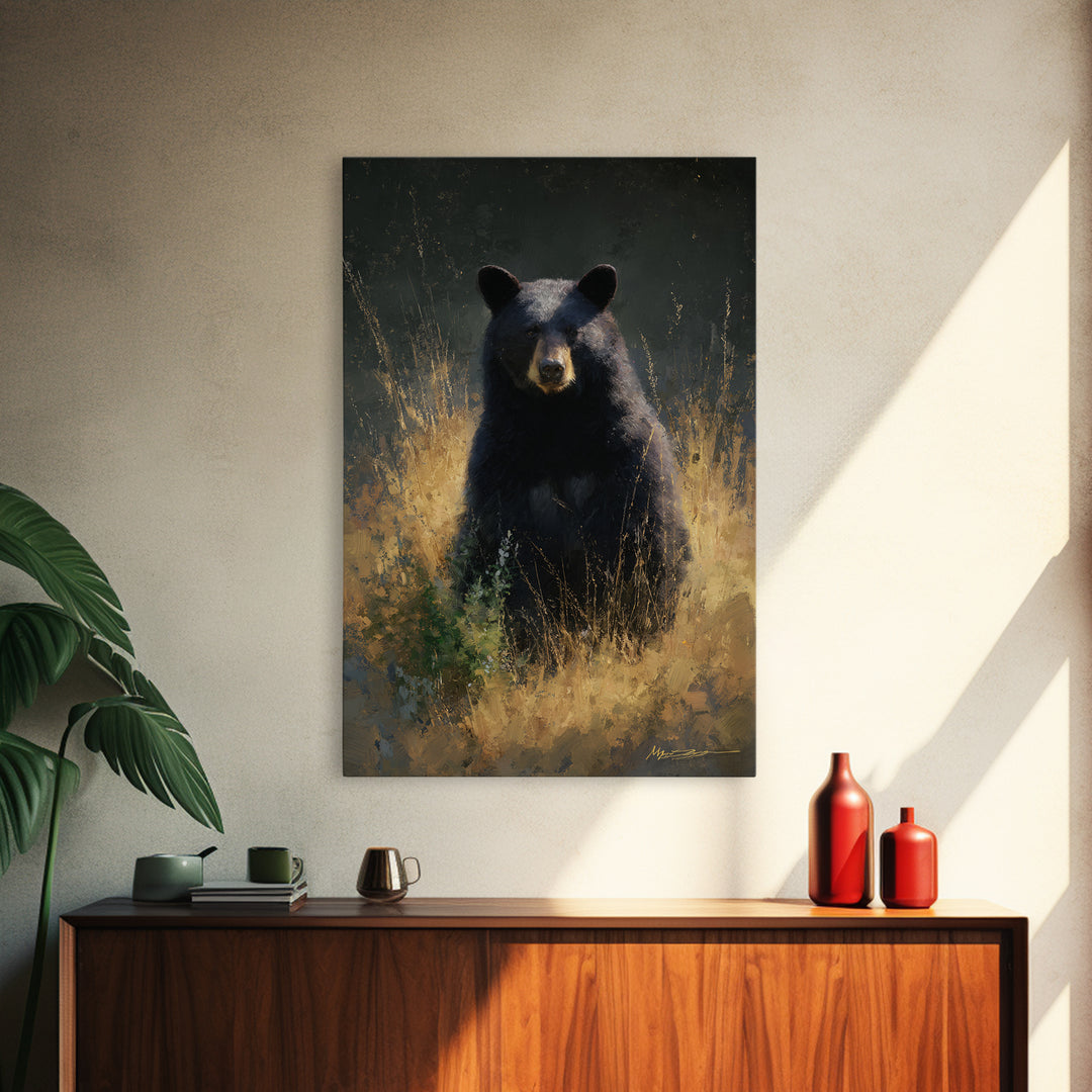 Bear Painting Stars Onto the Night Sky Canvas Print, Whimsical Art, Nursery, Living Room Decor, Wonder, Watercolor Art, WHI-2x3-65