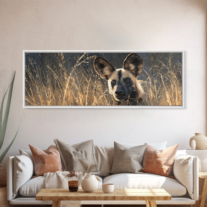 Dog in a Hot Air Balloon Canvas Print, Whimsical Art, Digital Art, Living Room Decor, Wonder, Nursery, Abstract Wall Art, WHI-3x1-30