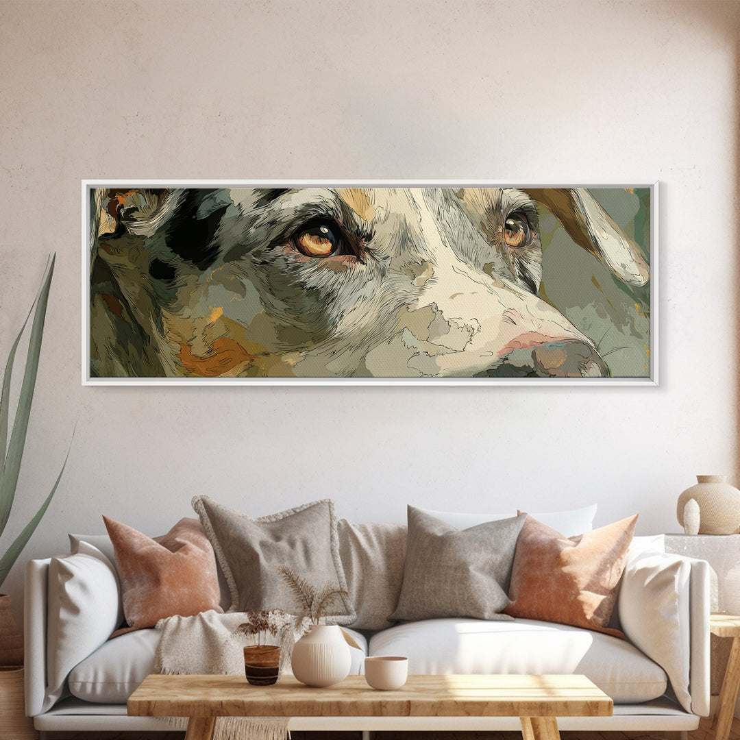 Dog in a Hot Air Balloon Canvas Print, Whimsical Art, Oil Painting, Living Room Decor, Fine Art, Wonder, Dark Academia Decor, WHI-3x1-78