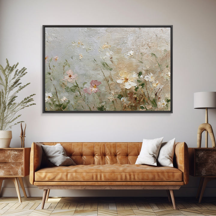 Hedgehog Carrying Wildflowers Framed Canvas Print, Whimsical Art, Statement Artwork, Living Room Decor, Fine Art, Wonder, WHI-3x2-19