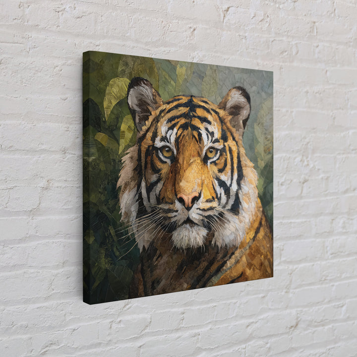 Tiger Portrait with Jungle Shadows Framed Canvas Print, Wildlife Art, Fine Art Print, Living Room Decor, Fine Art, Wild, WIL-1x1-53
