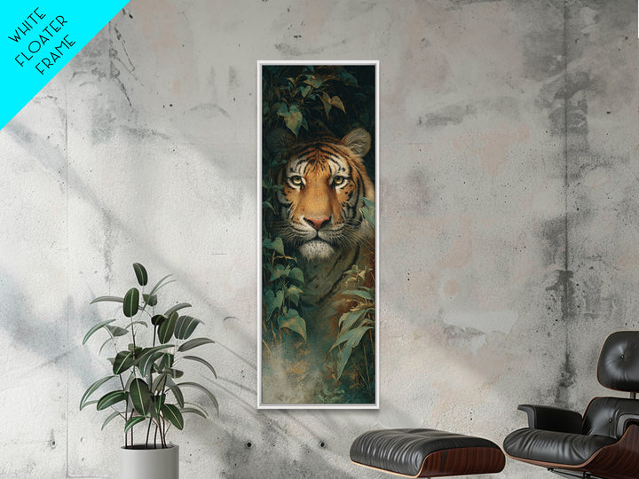 Tiger Portrait with Jungle Shadows Canvas Print, Wildlife Art, Room Decor, Living Room Decor, Fine Art, Wild, Large Wall Art, WIL-1x3-17
