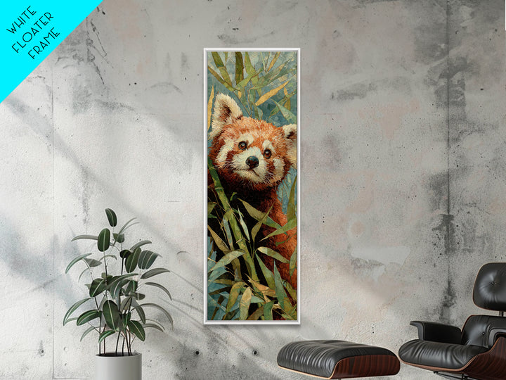 Red Panda Among Bamboo Leaves Canvas Print, Wildlife Art, Large Wall Art, Living Room Decor, Fine Art, Wild, Landscape Art, WIL-1x3-56