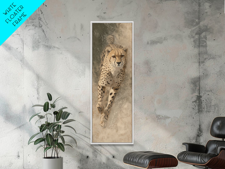 Cheetah Running Through Warm Dust Canvas Print, Wildlife Art, Fine Art Print, Living Room Decor, Abstract Art, Wild, Wall Decor, WIL-1x3-57