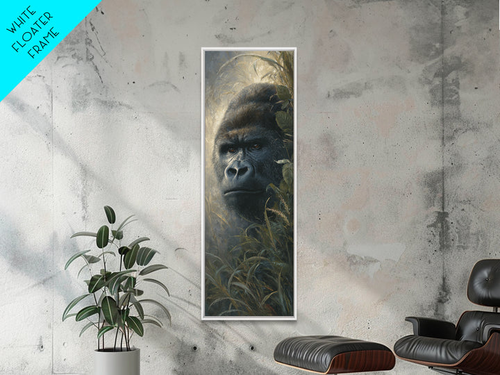 Gorilla Portrait with Powerful Gaze Canvas Print, Wildlife Art, Art Print, Living Room Decor, Fine Art, Wild, Digital Wall Art, WIL-1x3-77
