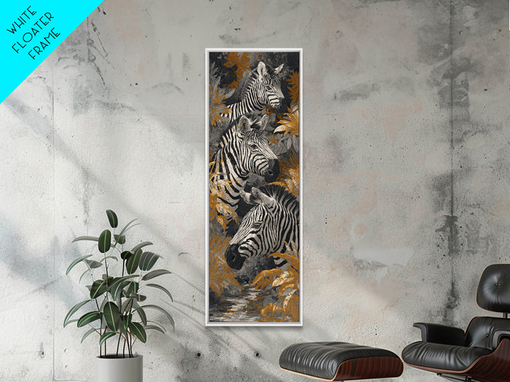 Zebra Herd in Graphic Black and White Canvas Print, Wildlife Art, Nature Wall Art, Living Room Decor, Fine Art, Wild, WIL-1x3-95