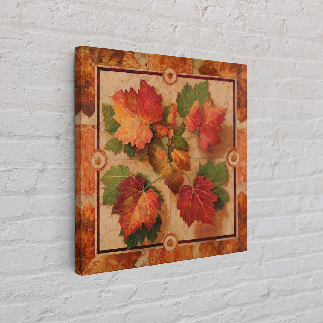 Vine Leaves Turning Autumn Red and Gold Framed Canvas Print, Winery Art, Framed Art, Winery Decor, Fine Art, Vineyard, WIN-1x1-11