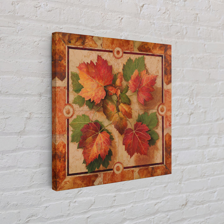 Vine Leaves Turning Autumn Red and Gold Framed Canvas Print, Winery Art, Framed Art, Winery Decor, Fine Art, Vineyard, WIN-1x1-11