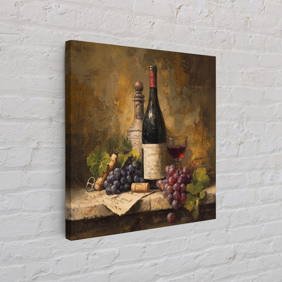 Old Cellar Key and Wine Label Shapes Framed Canvas Print, Winery Art, Wall Decor, Winery Decor, Fine Art, Vineyard, Kitchen Art, WIN-1x1-12
