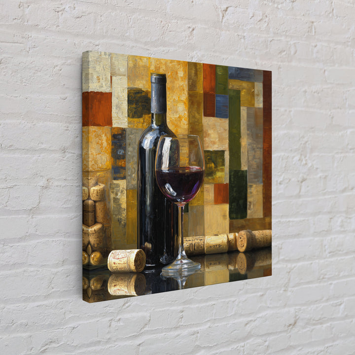 Corks Arranged as Geometric Pattern Canvas Print, Winery Art, Retro Wall Art, Winery Decor, Abstract Art, Vineyard, WIN-1x1-18