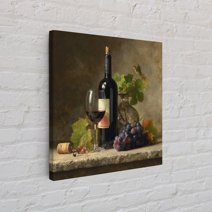 Wine Tasting Flight Rendered as Elegant Still Framed Canvas Print, Winery Art, Cocktail Wall Art, Winery Decor, Watercolor Art, WIN-1x1-34