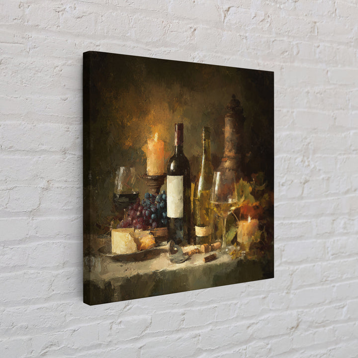 Old Cellar Key and Wine Label Shapes Canvas Print, Winery Art, Oil Painting, Winery Decor, Abstract Art, Vineyard, WIN-1x1-36