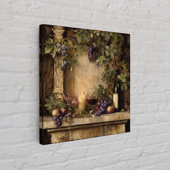 Vineyard Gate with Climbing Roses Framed Canvas Print, Winery Art, Retro Wall Art, Winery Decor, Vineyard, Modern Decor, WIN-1x1-39