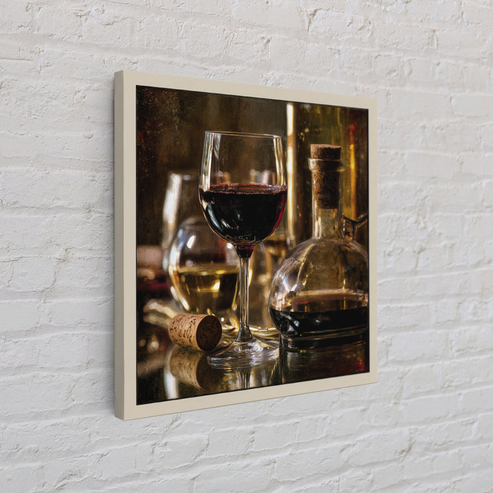 Black and Gold Wine Bottle Silhouette Framed Canvas Print, Winery Art, Room Decor, Winery Decor, Fine Art, Vineyard, WIN-1x1-40