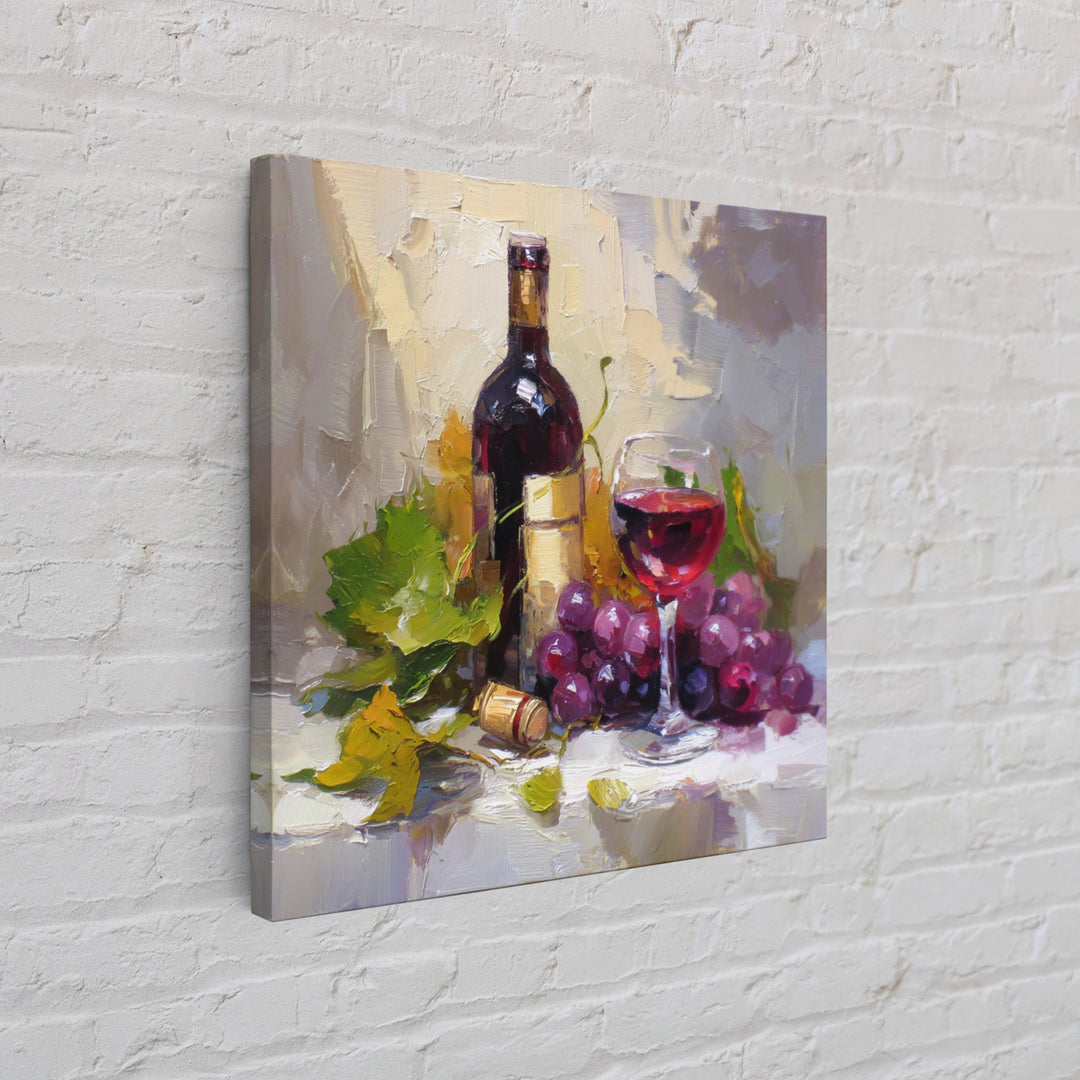 Burgundy Abstract with Gold Accents Framed Canvas Print, Winery Art, Living Room Decor, Winery Decor, Fine Art, Vineyard, WIN-1x1-47