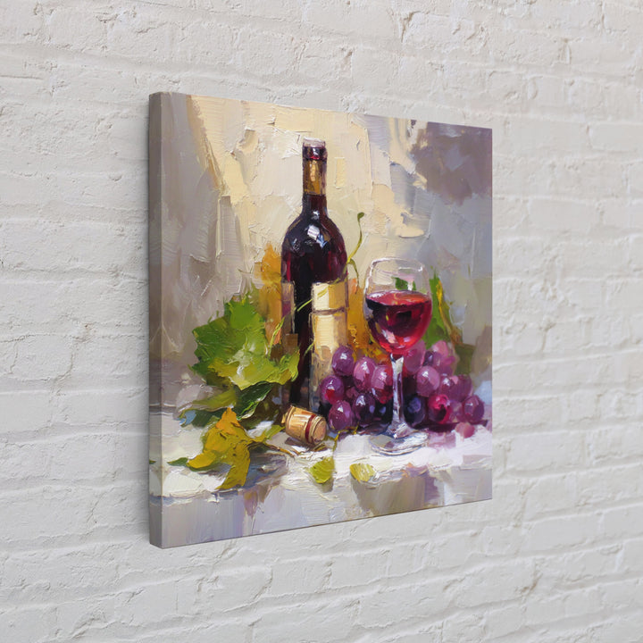 Burgundy Abstract with Gold Accents Framed Canvas Print, Winery Art, Living Room Decor, Winery Decor, Fine Art, Vineyard, WIN-1x1-47